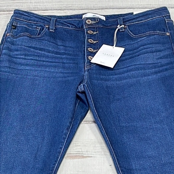 KanCan Jeans NWT Estilo Skinny High Rise Button Down Denim Dark Blue Size 15 31 - Picture 5 of 12